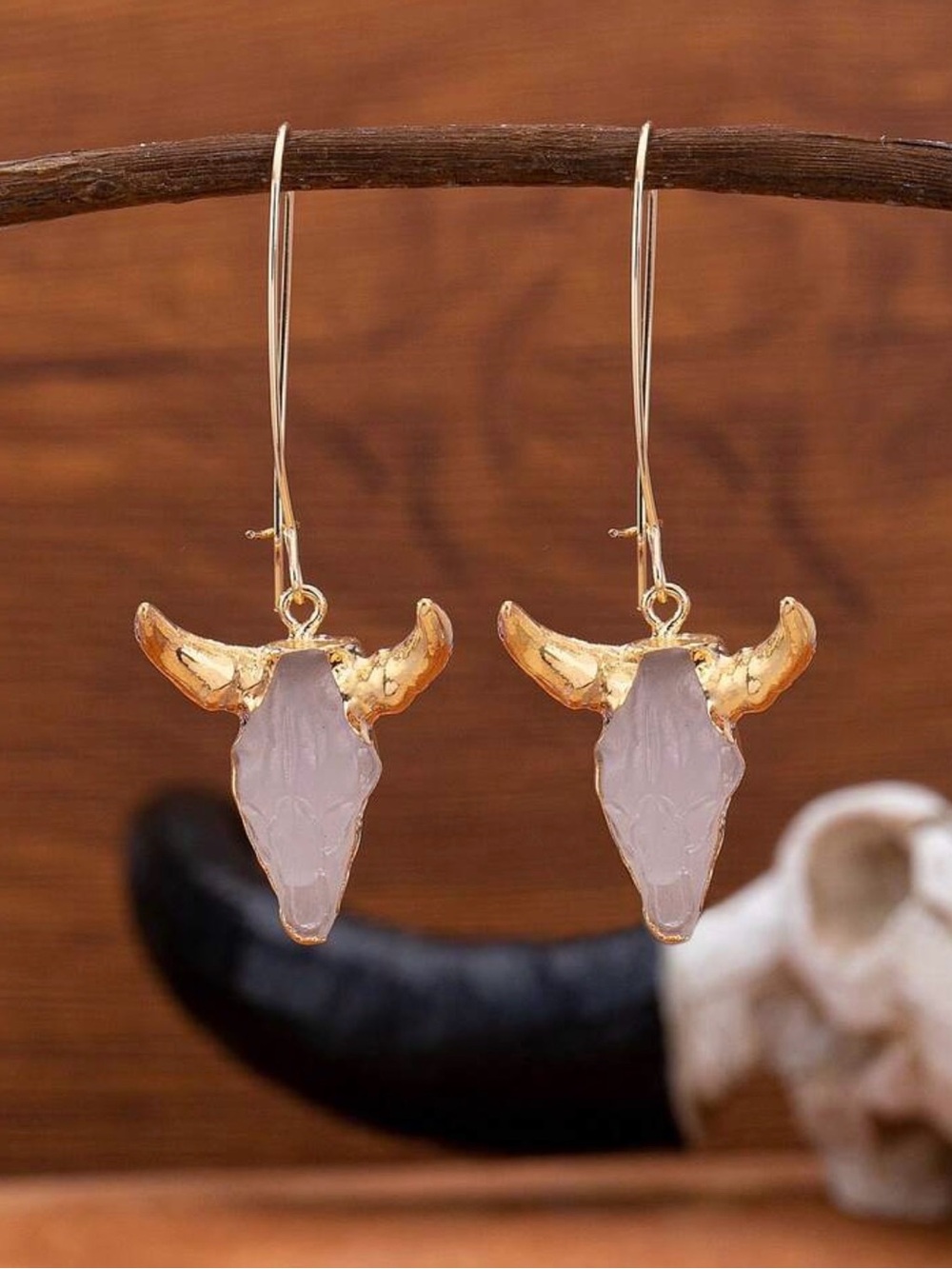 Western Earrings Gold Longhorn Earrings Drop Earrings - Women Jewelry